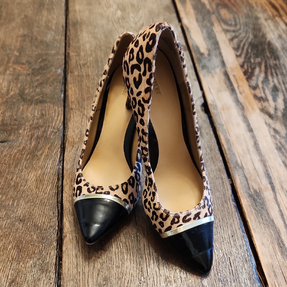 Office Siren Leopard Print High Heel Sz 6 Y2K Animal Print Dress Heels